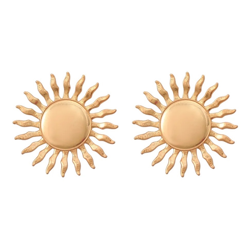 New - Zara Golden Sun Earrings 1 pair - Picture 8 of 16